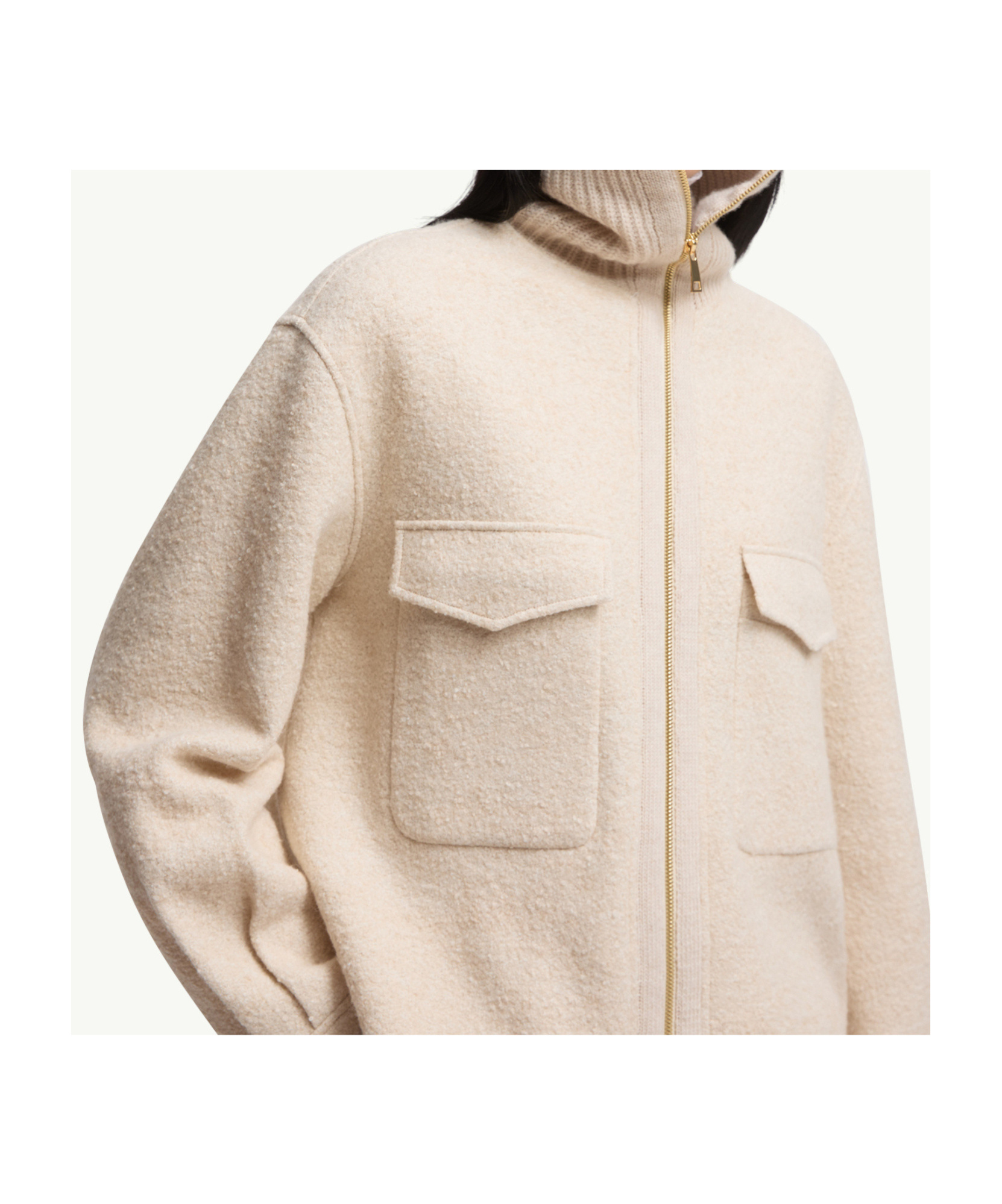 Moncler Jacke Aus Einem Wollgemisch In Neutral