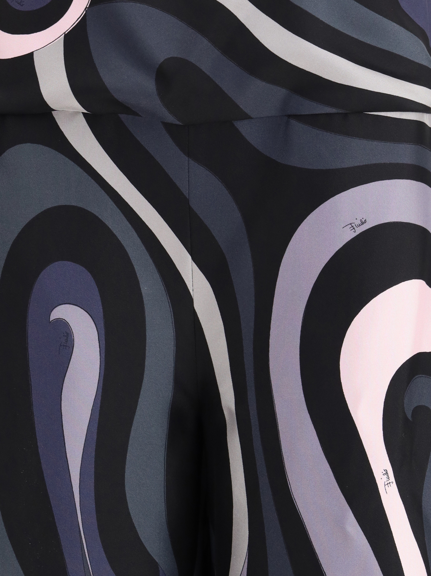 Pucci Long Jumpsuit In Silk With Print In Black
