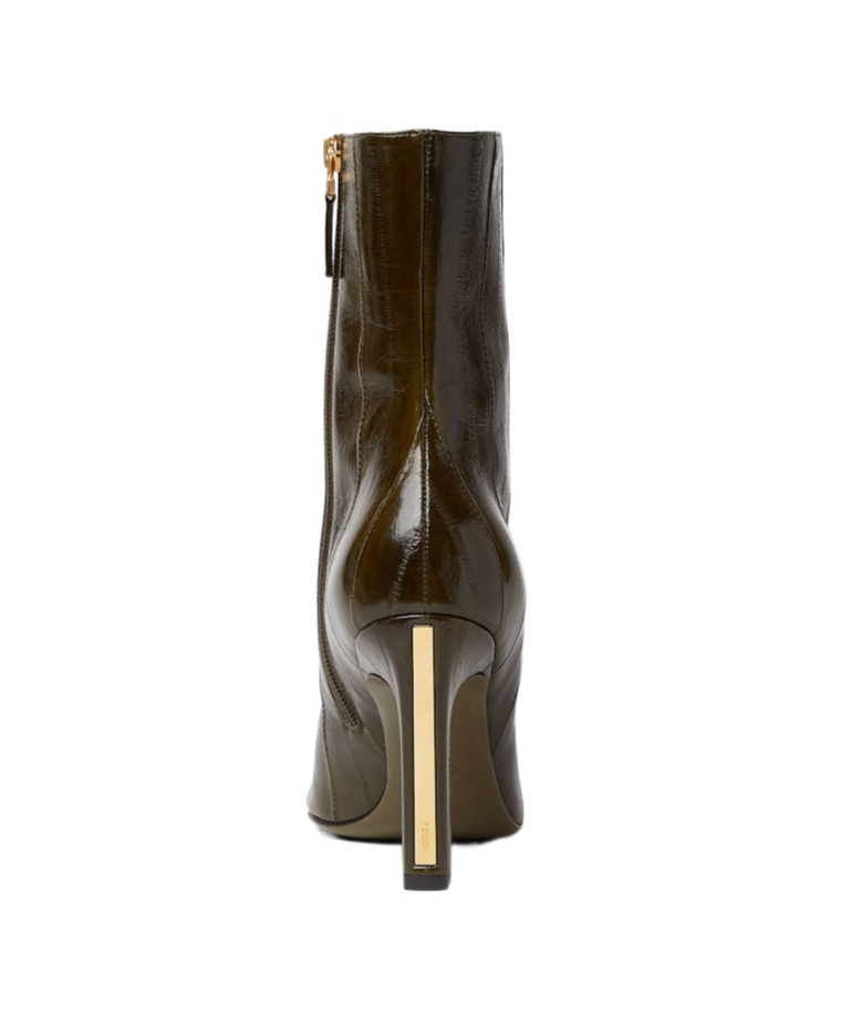 Fendi Arco Hagfish Leather Ankle Boots In Animal Print