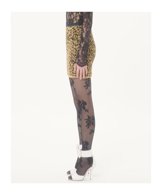 Valentino Jacquard Animal Print Lurex Knit Skirt Woman Animal Print Xs In Brown