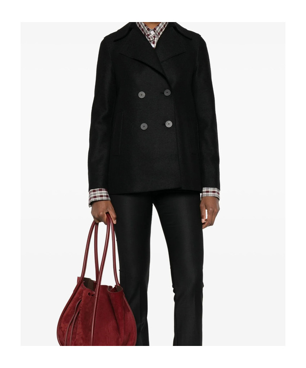 Harris Wharf London Double-breasted Jacket In Black