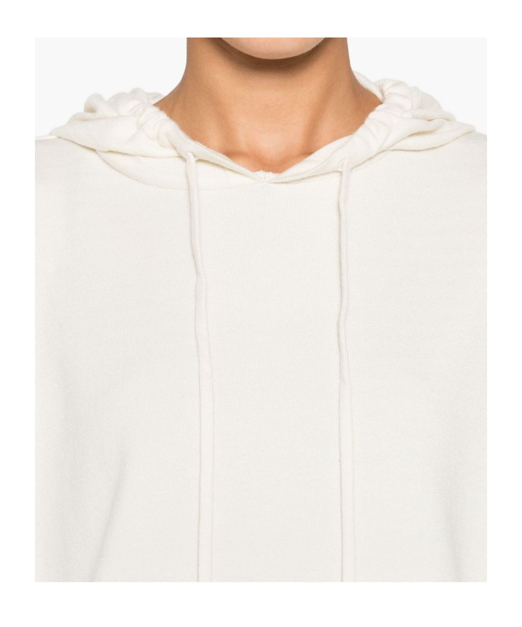 Blugirl Relaxed Fit Hooded Sweatshirt With Ribbed Details In White