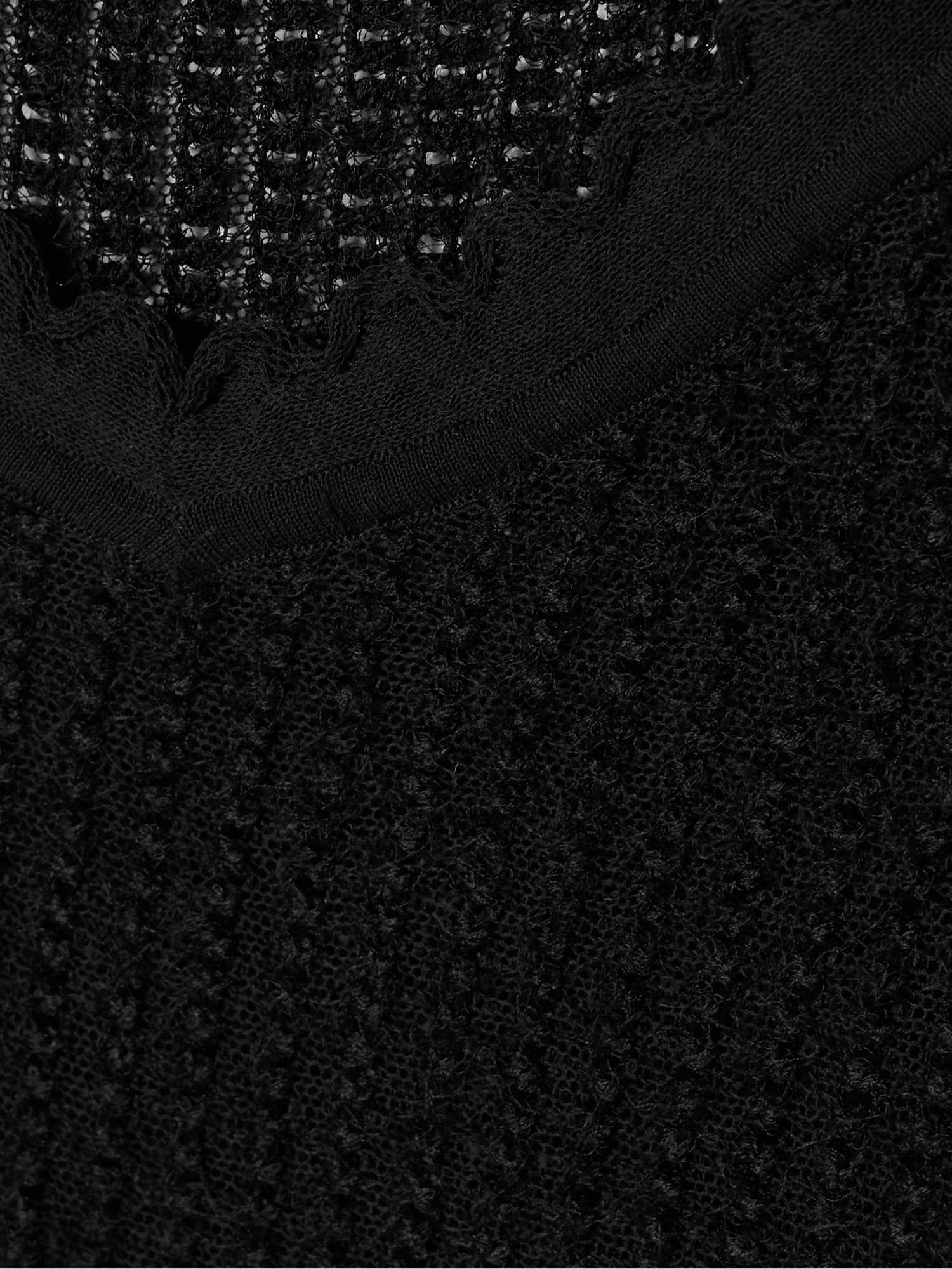 Khaite Ennio Scalloped Pointelle-knit Tank In Black