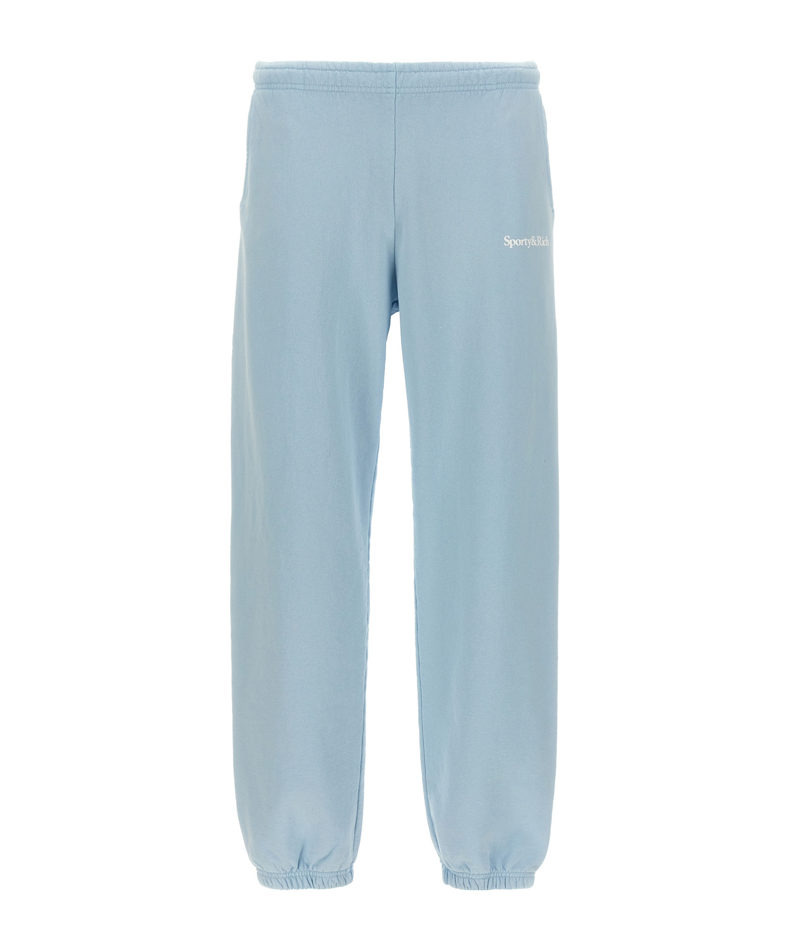 Shop Sporty And Rich Sporty Rich Logo Printed Elasticated Waistband Pants In Blue