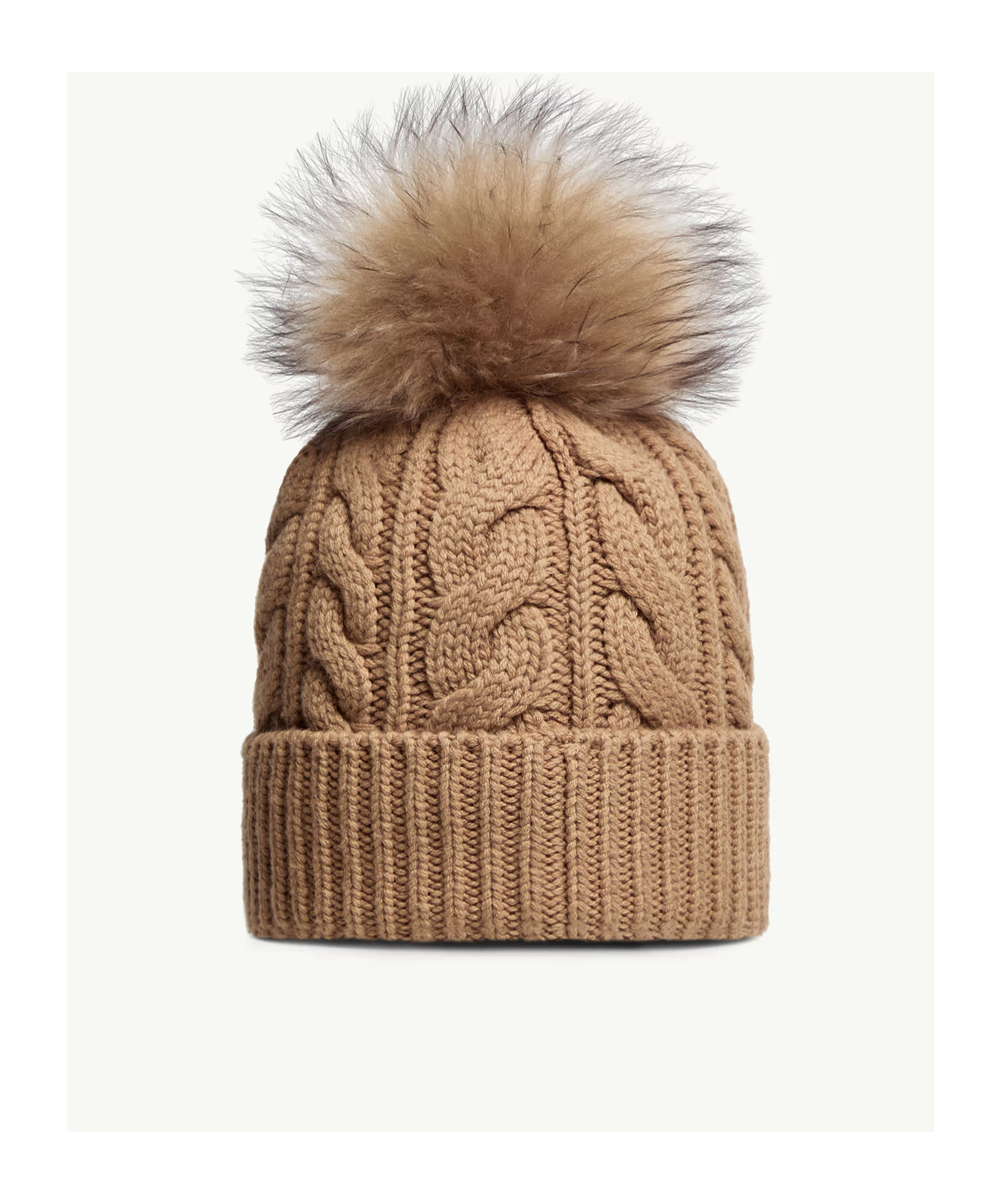 Moncler Grenoble Pompon Braided Beanie In Brown