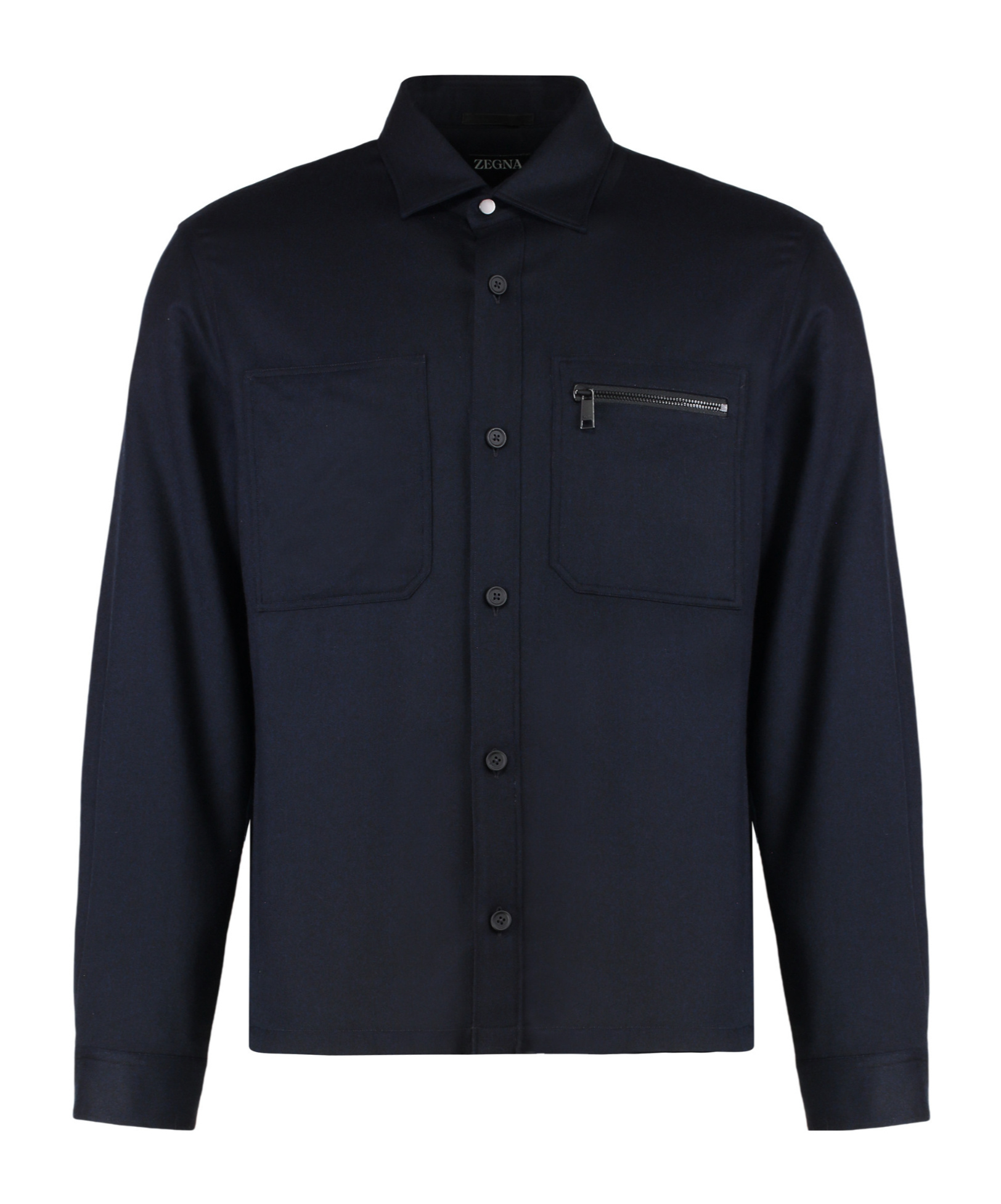 Zegna Padded Techmerino Shirt Jacket In Blue