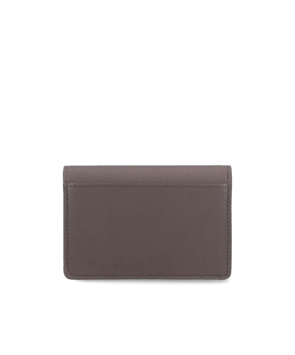 Ferragamo Gancini Logo-plaque Leather Wallet In Brown