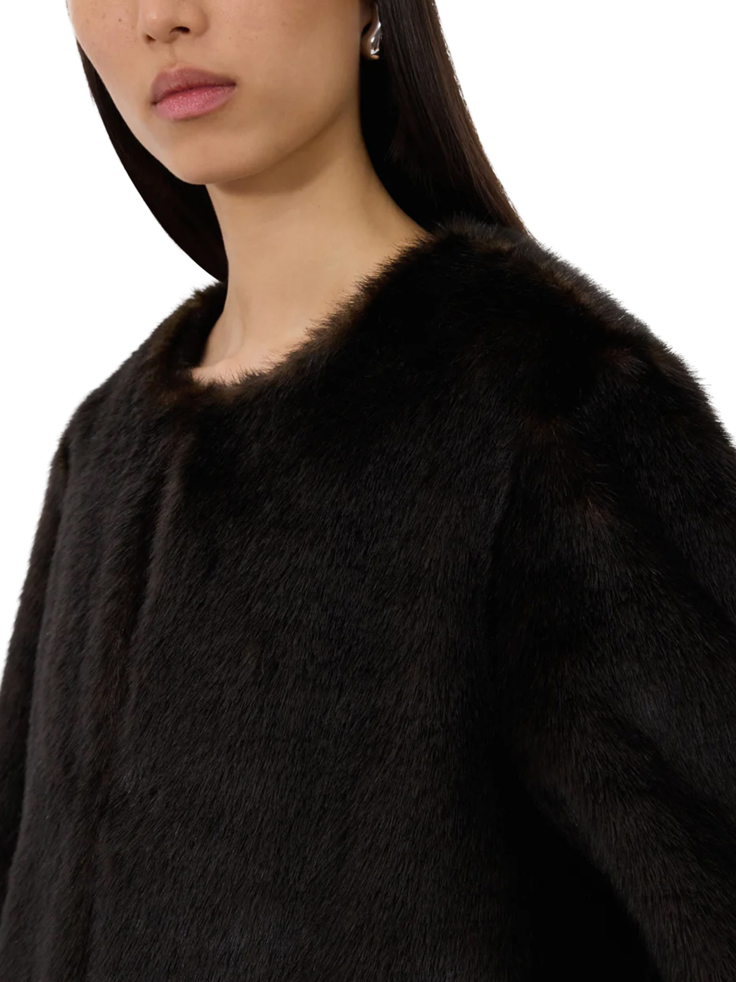 Loulou Studio Moore Round Neck Long Coat In Black