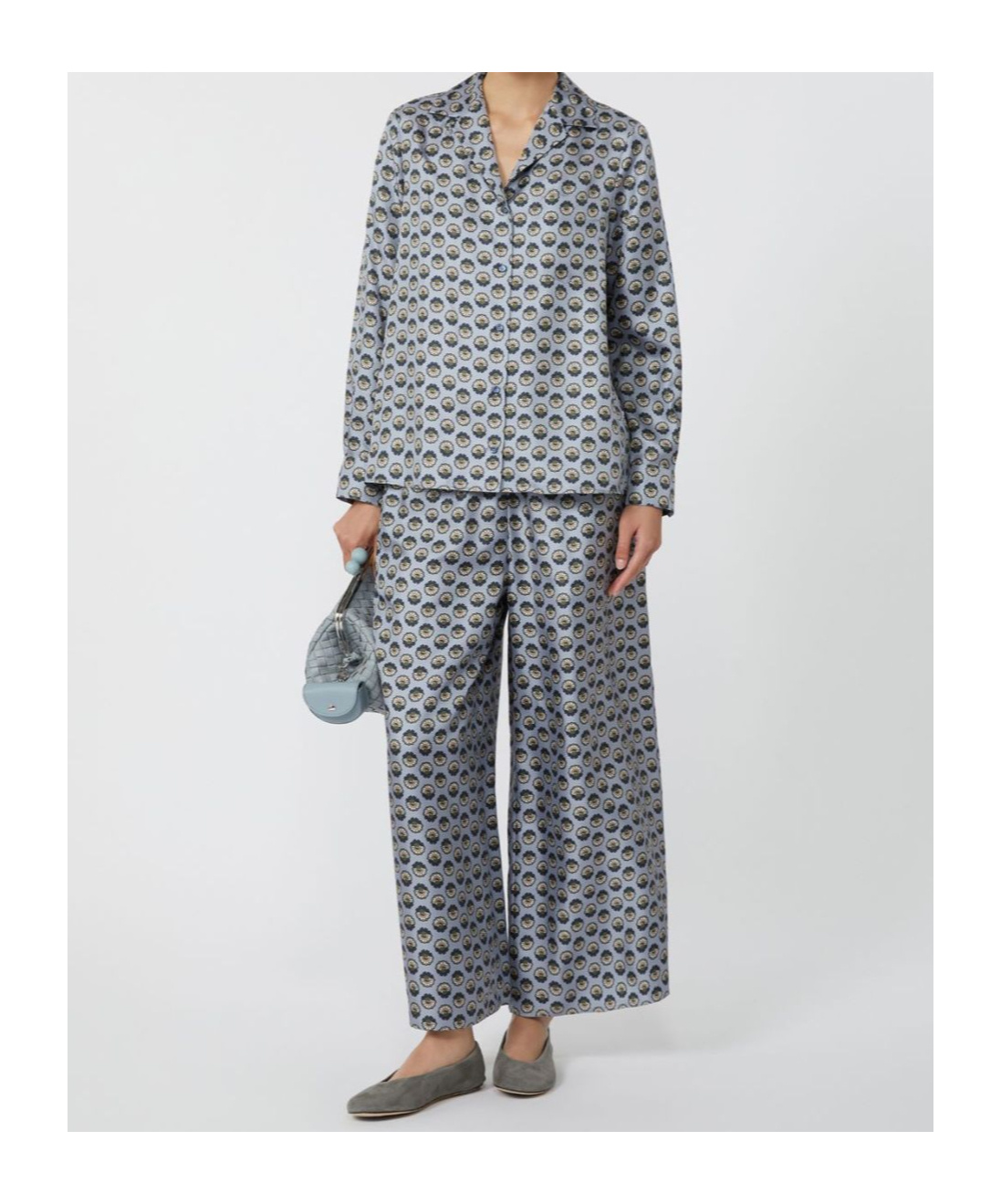 Weekend Max Mara Tortona Long Trouser Light Blue In Gray