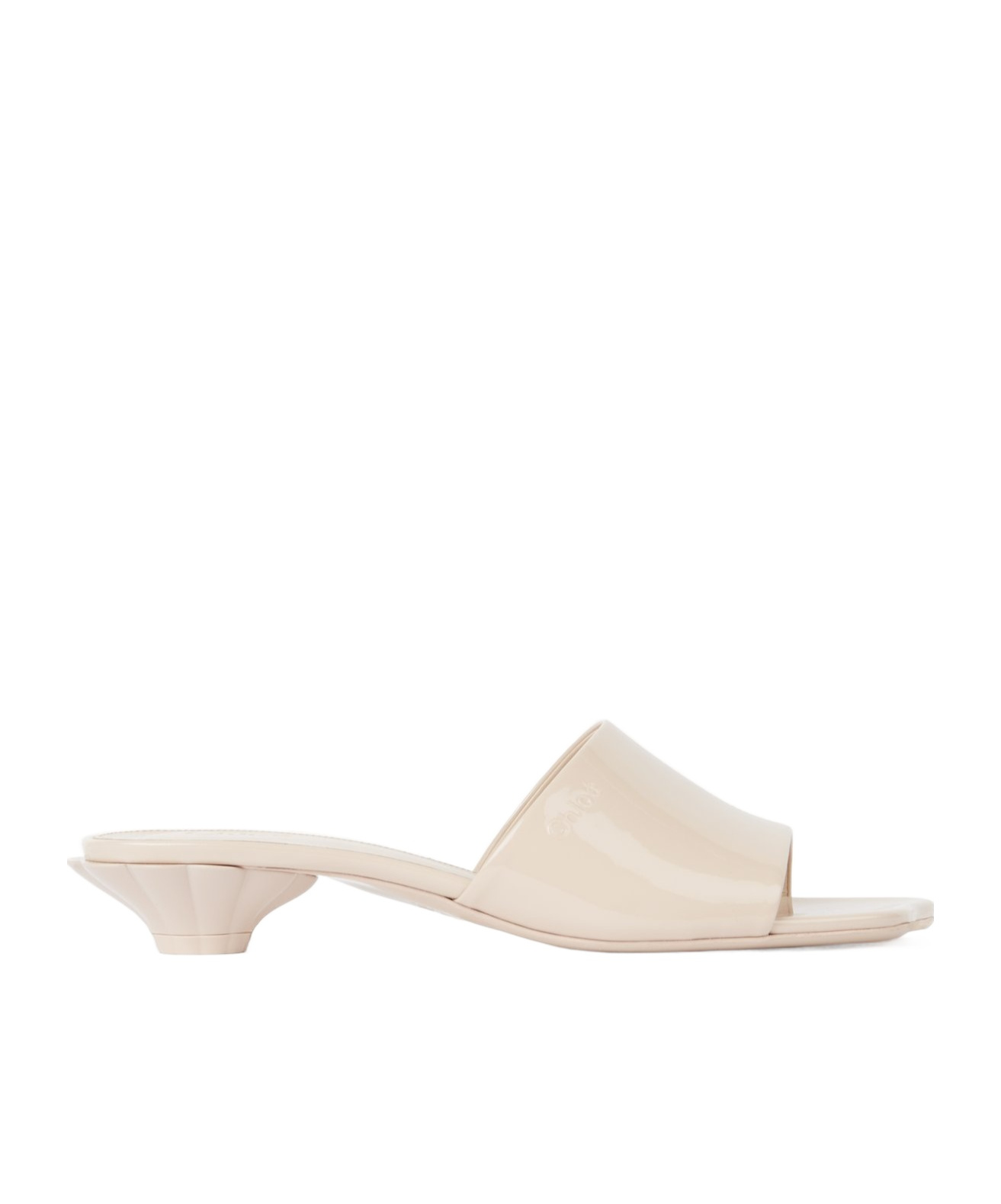 Chloé Open Toe Low Heel Sandals In Nude