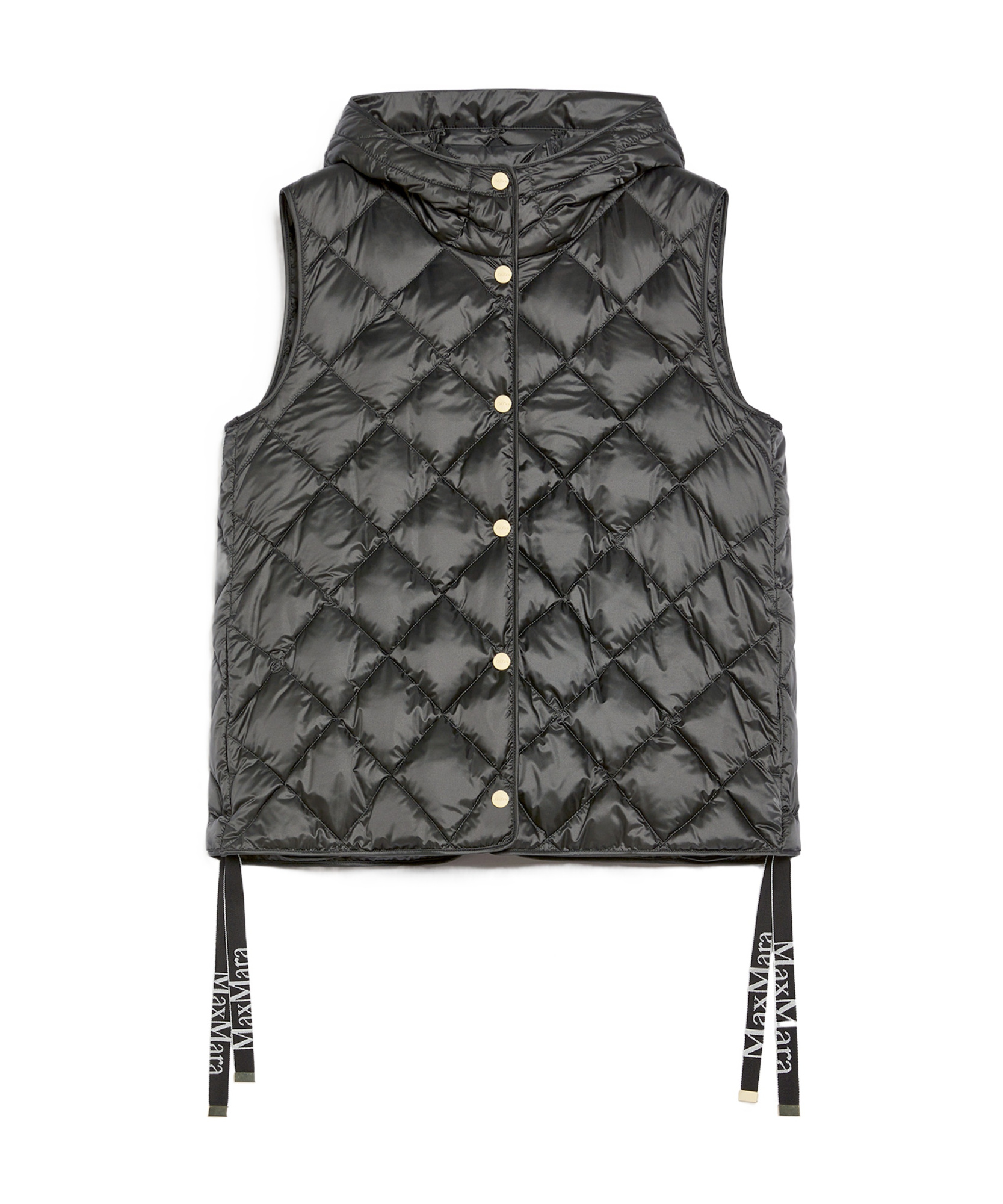 Shop Max Mara Quilted Down Vest In Black