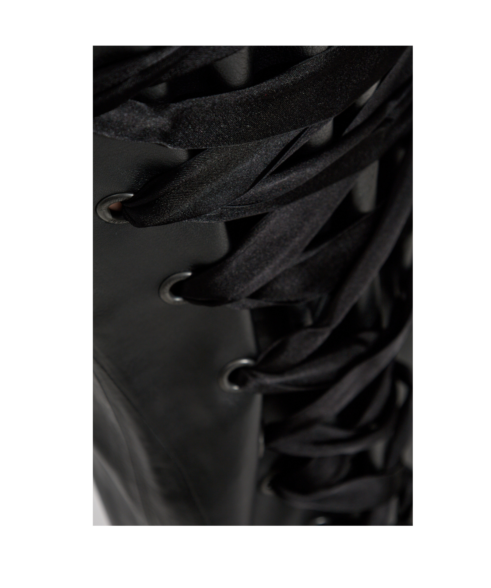 Balenciaga Laced Leather Skirt In Black