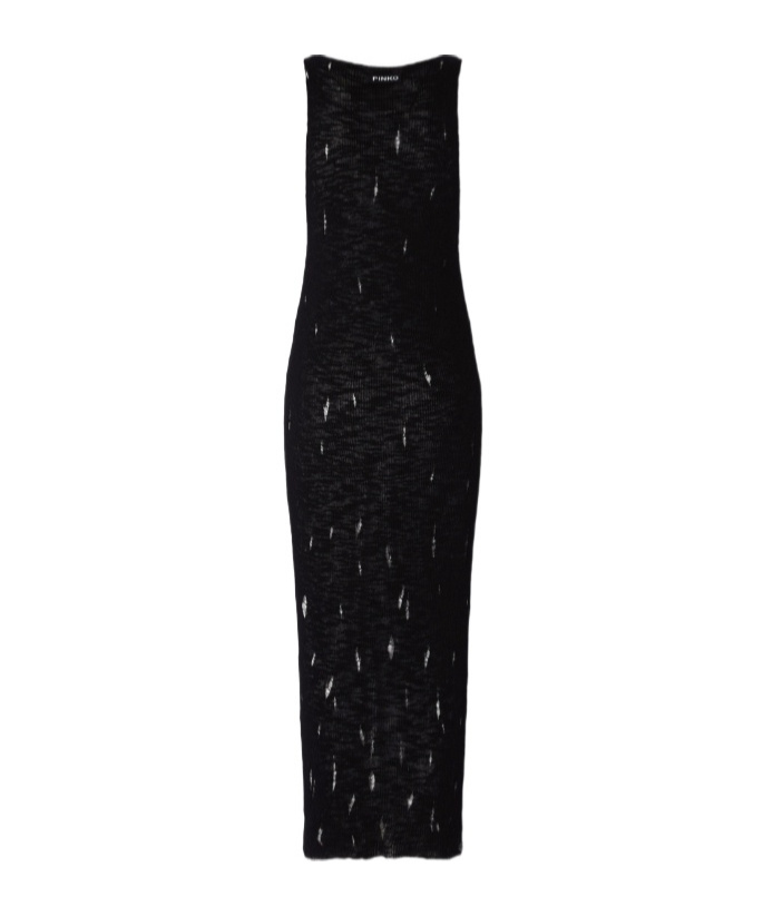Pinko Sleeveless Midi Dress In Black