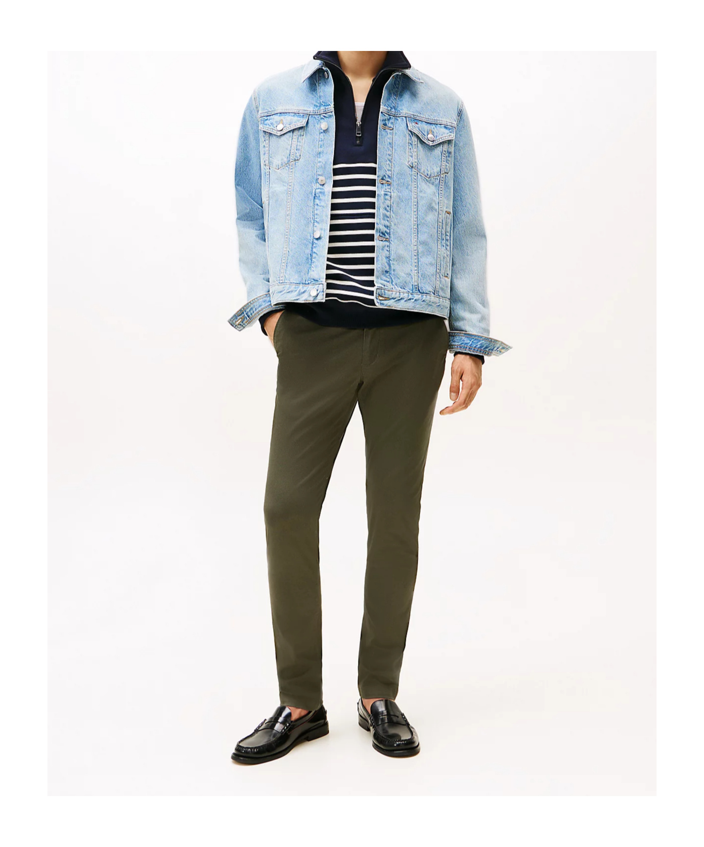 Tommy Hilfiger Casual Pants With Belt Loops In Green