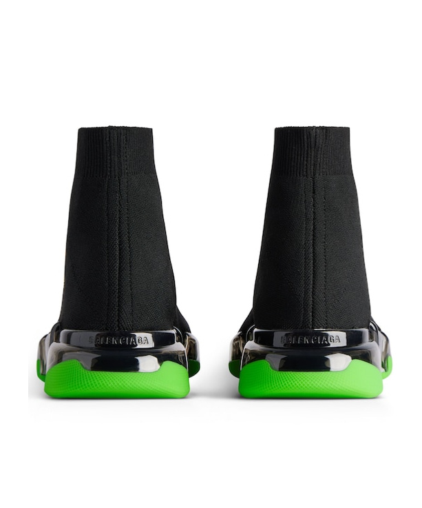 Balenciaga Clear Sole Speed 2.0 Sneakers In Black