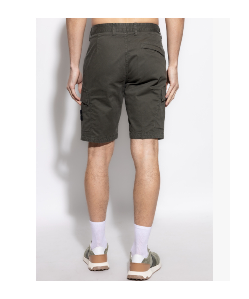 Stone Island Compass-badge Bermuda Shorts In Black