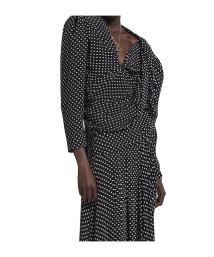 Balenciaga Women's Tucked-in Blouse In Black/ecru In Multi