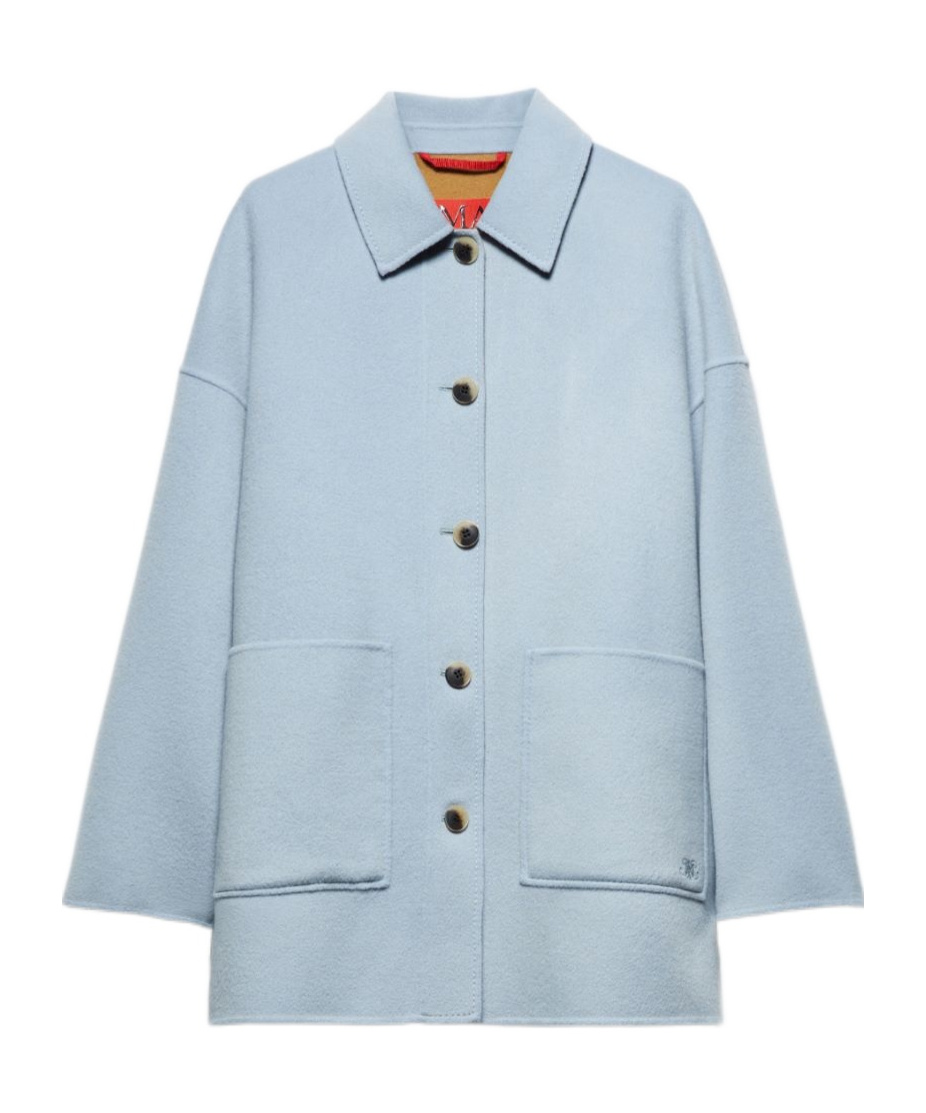 Maxco. Double-layer Wool Shirt Jacket In Blue