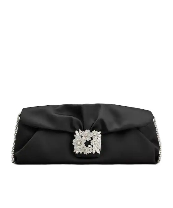 Roger Vivier Effrolessons Embellished Foldover Top Clutch Bag In Black