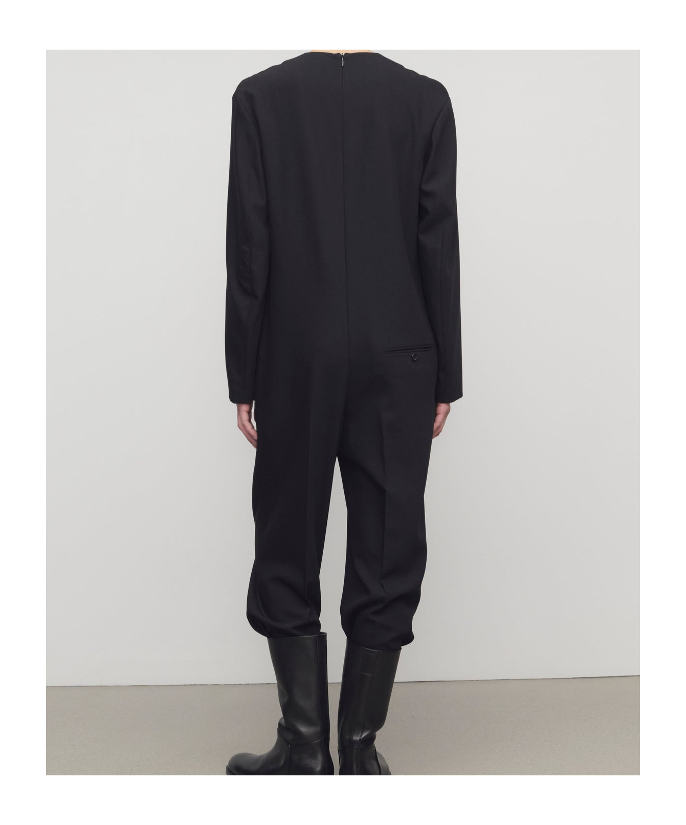 The Row Sylvana Jumpsuit In Virgin Wool In Black