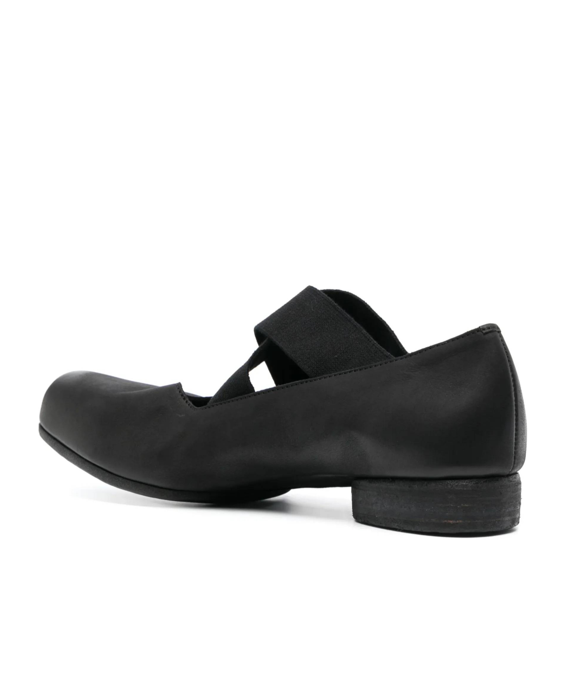 Uma Wang 23mm Square-toe Leather Ballerina Shoes In Black