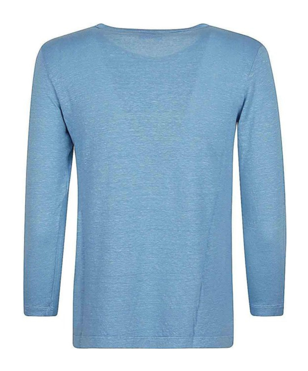 Baserange Base Linen Jersey Long Sleeve T-shirt In Blue