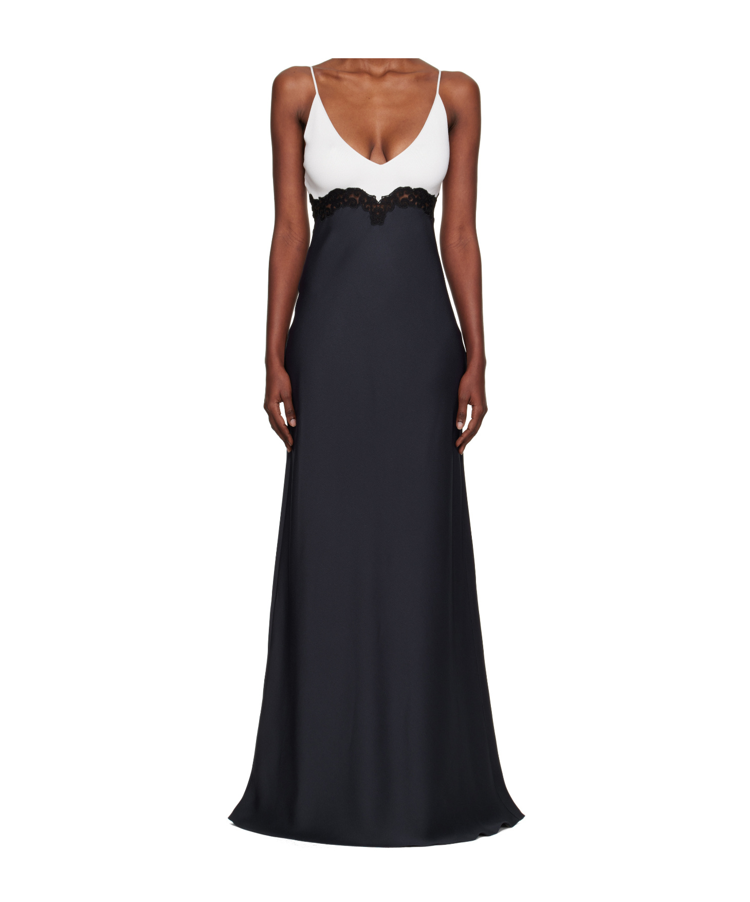 Gabriela Hearst Amaryllis Colour-block Silk-crepe Maxi Dress In Blue