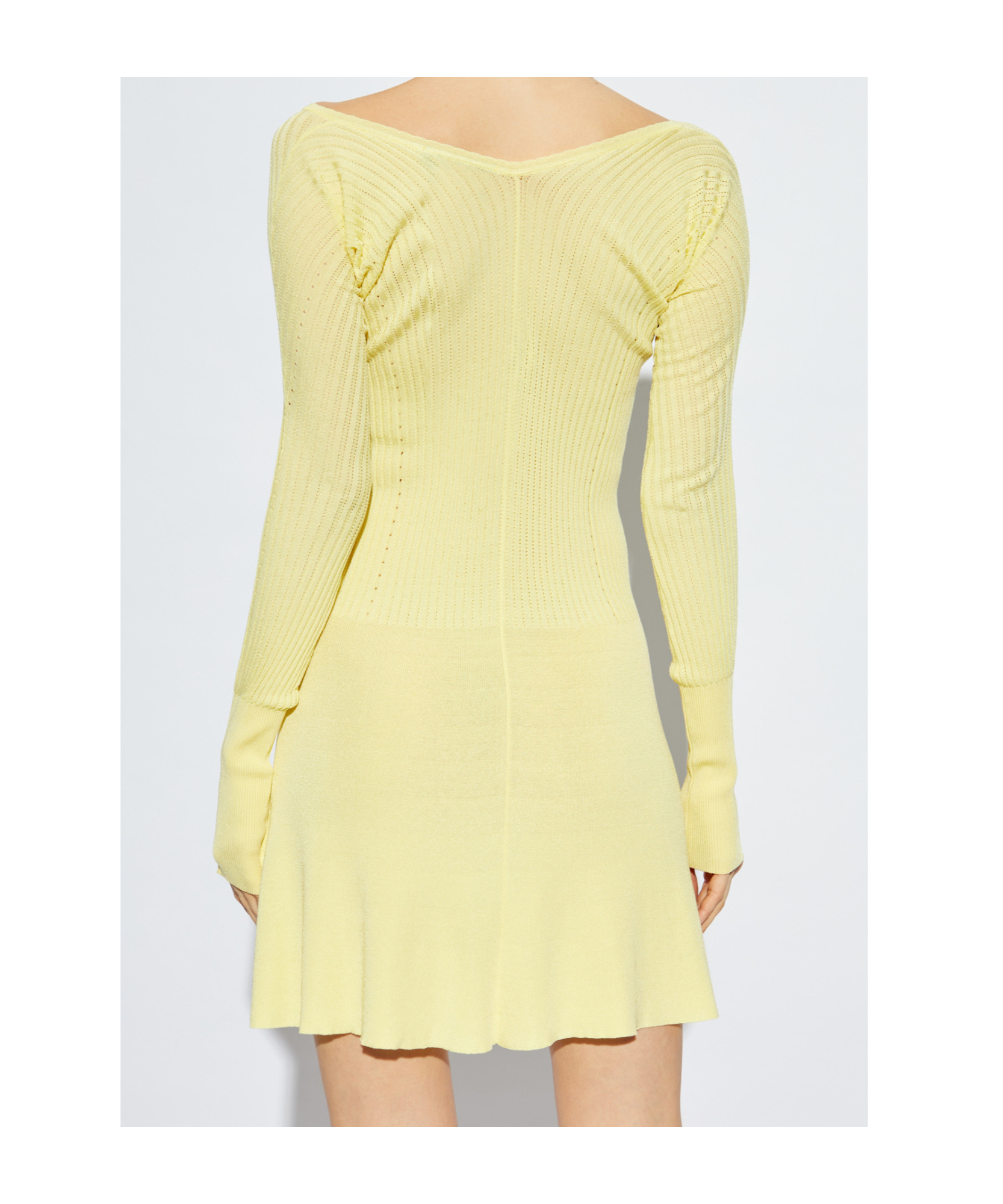 Jacquemus The Pralù Scalloped Mini Dress In Yellow