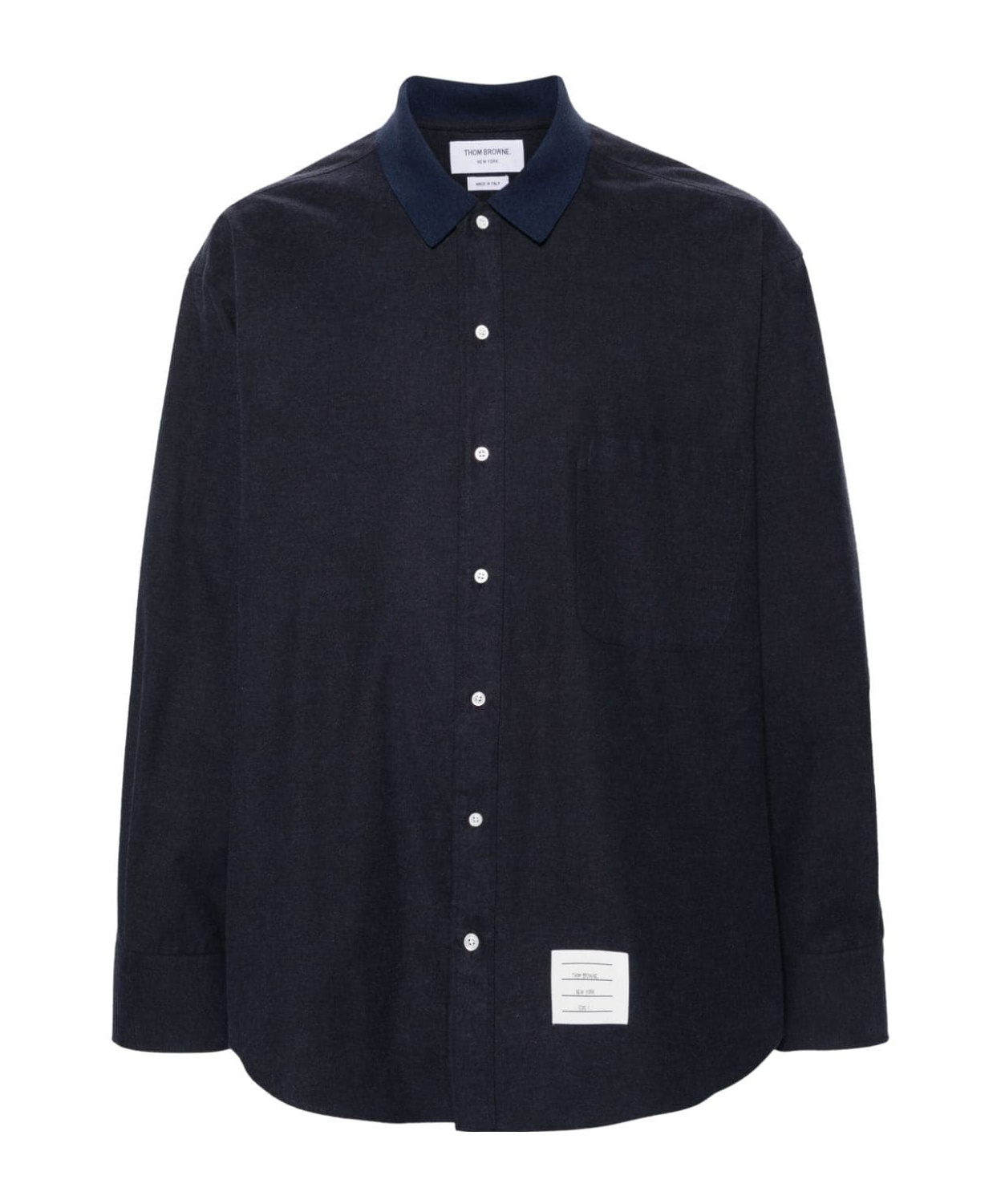 Thom Browne Rwb Stripe-print Flannel Shirt In Black