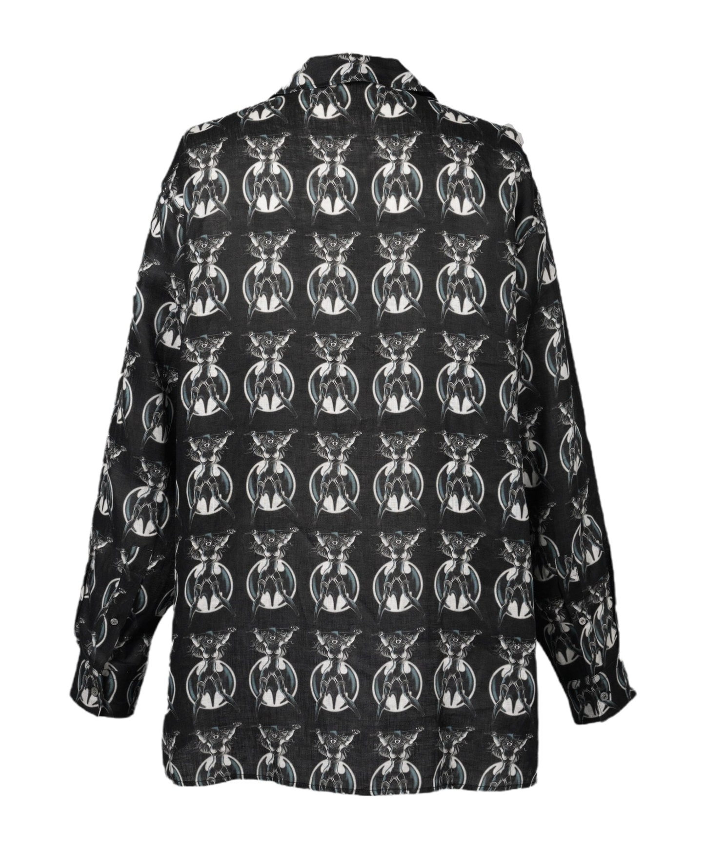 Acne Studios Black Printed Button-up Shirt In Black