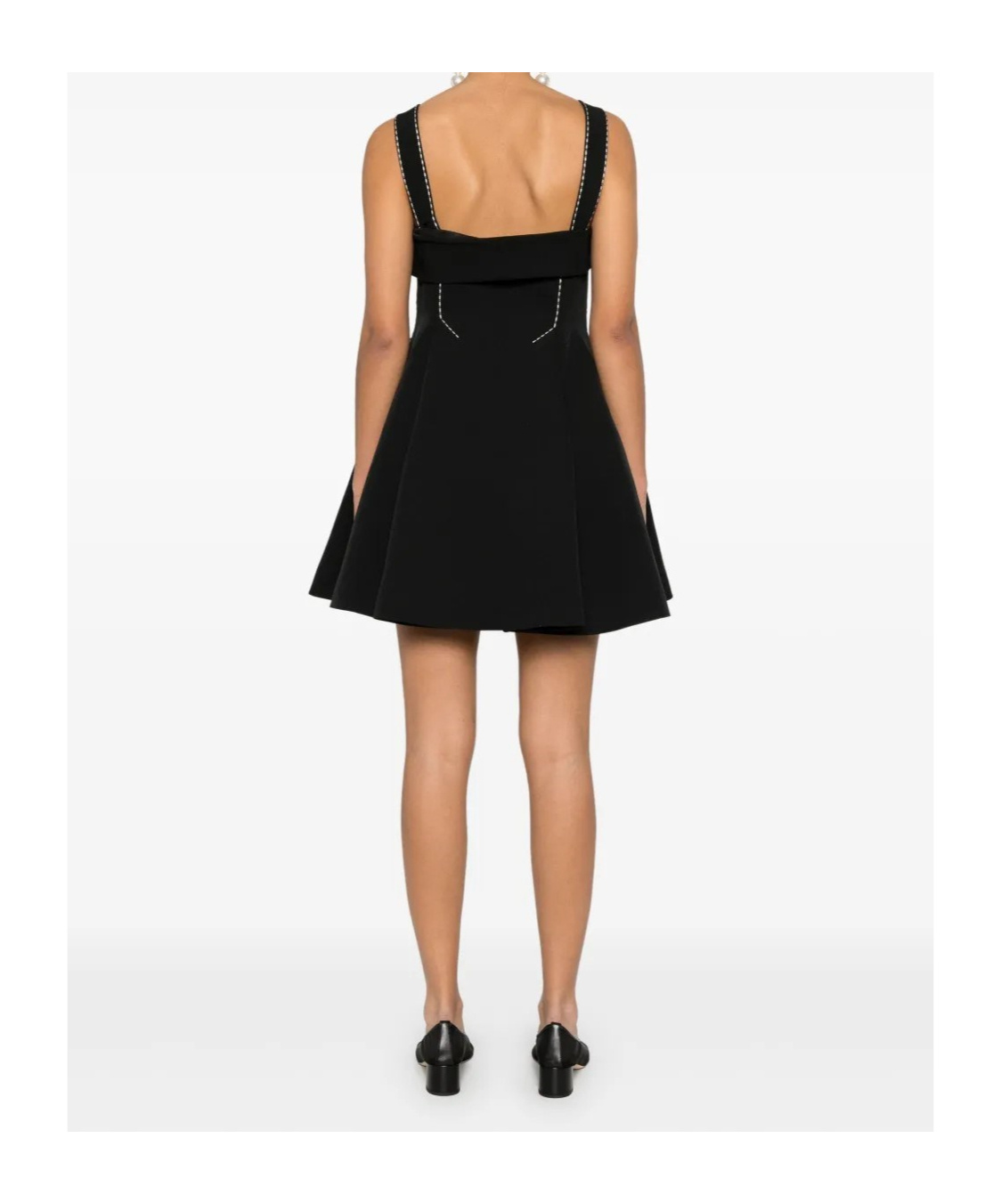 Shop Stine Goya Crepe Mini Dress In Black