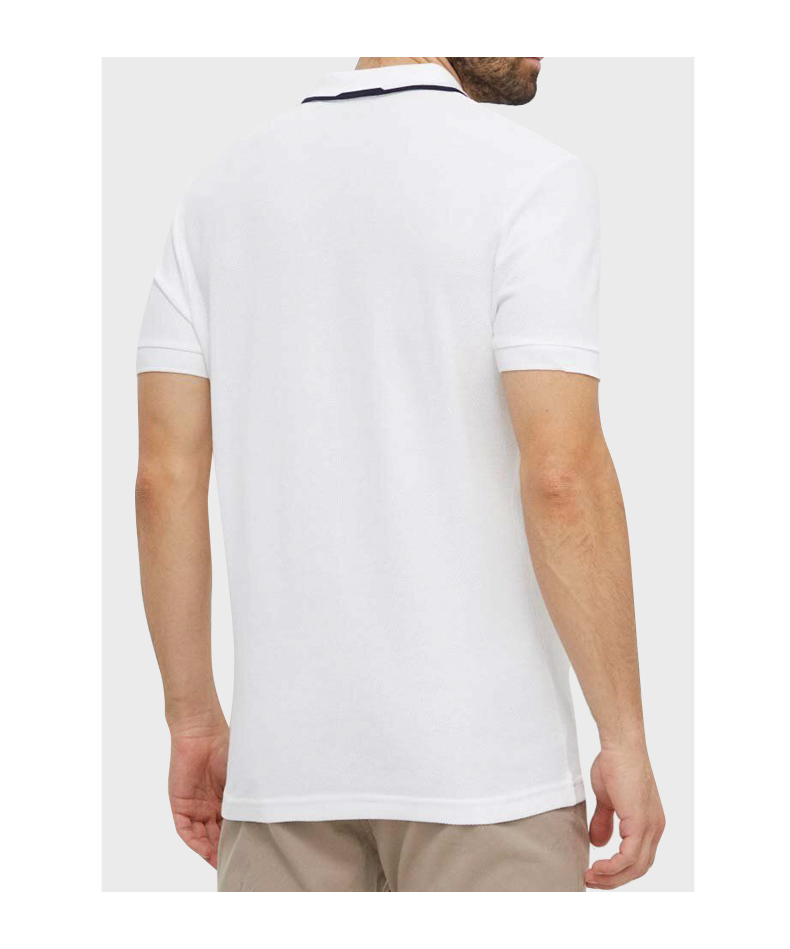 Hugo Boss Logo-print Cotton Polo Shirt In White