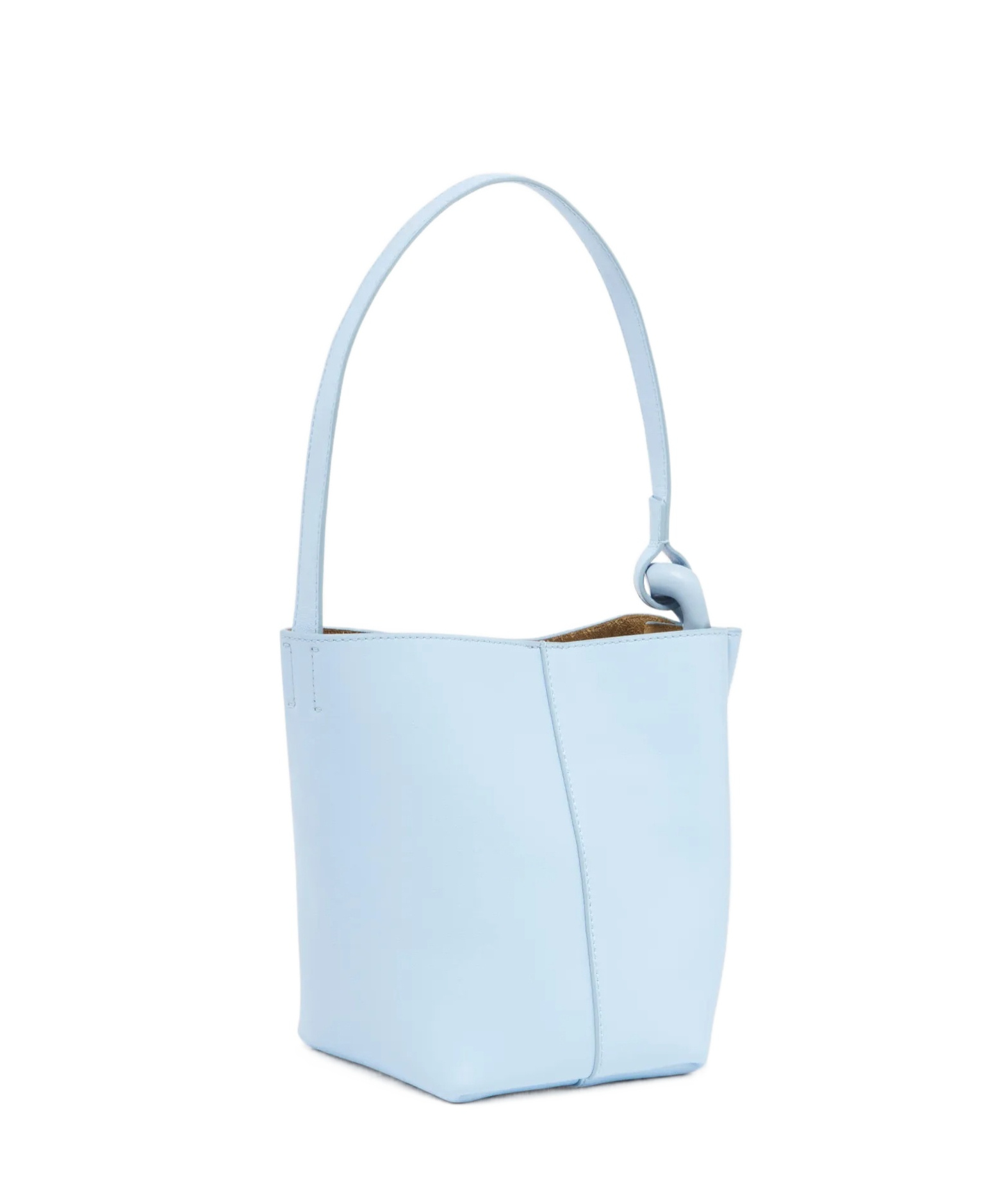 Jw Anderson Corner Small Leather Bucket Bag In Blue