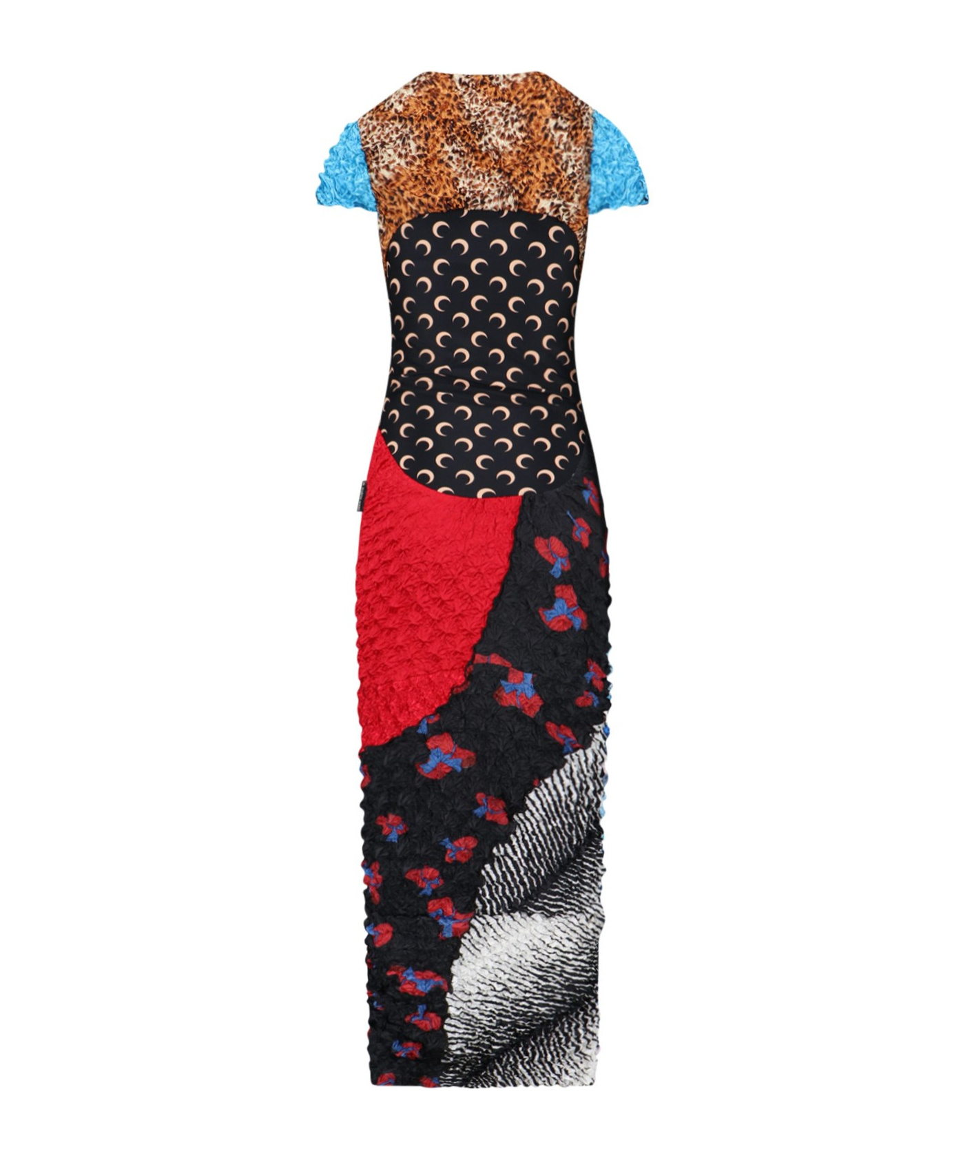 Marine Serre Multicolor Fabric Midi Dress In Multicolor