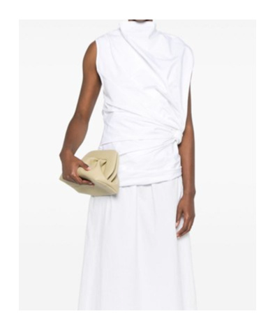 Jil Sander Draped Top In White