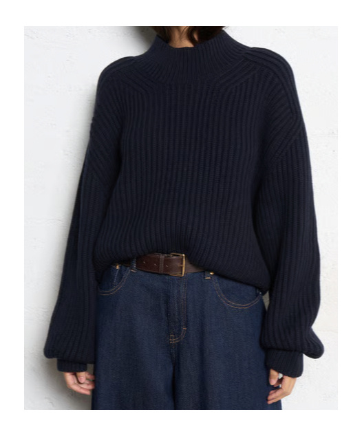 Soeur Oversized High-neck Merino Wool Sweater In Black