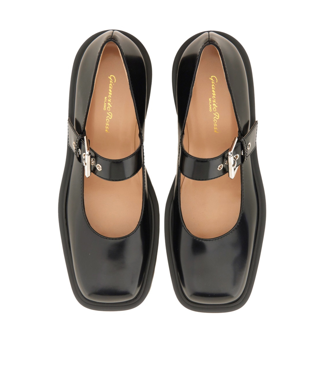 Shop Gianvito Rossi Square-toed Mary Jane Shoes In Black