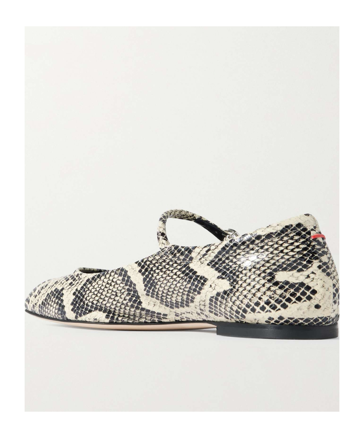 Aeyde Uma Snake-effect Leather Mary Jane Flats In Nude