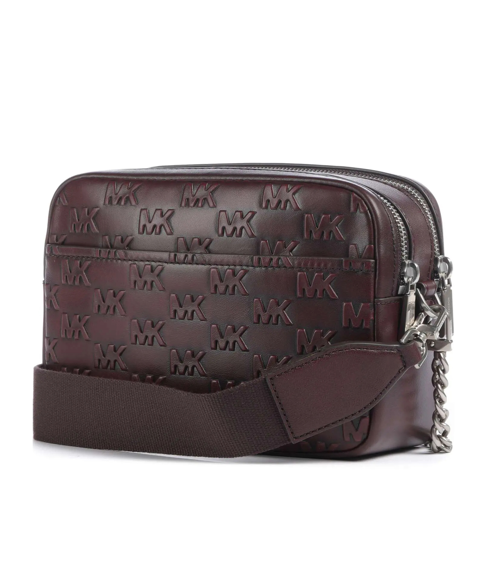 Michael Kors Logo-plaque Chain-strap Shoulder Bag In Burgundy