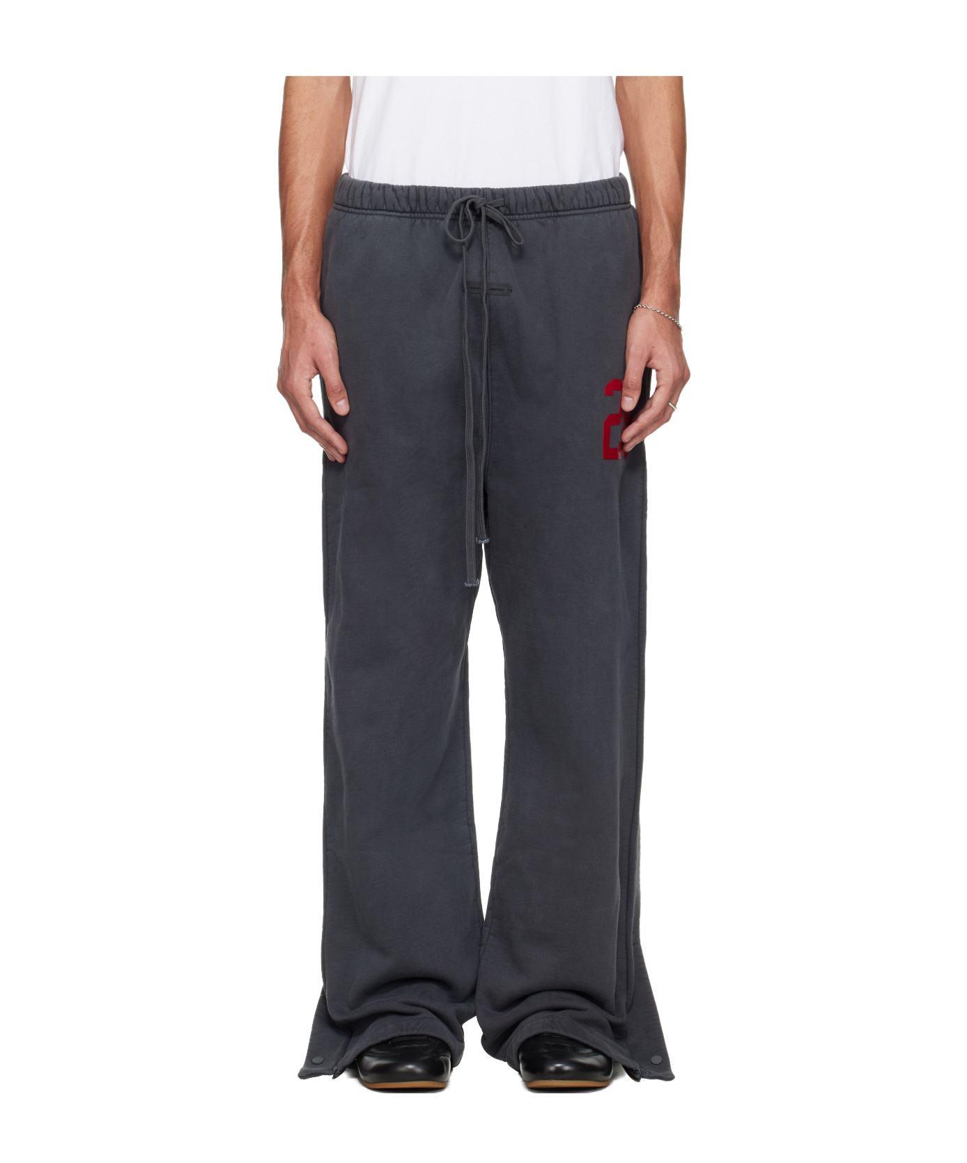 Essentials Holiday Heavy Fleece Tearaway Sweatpants In Gray