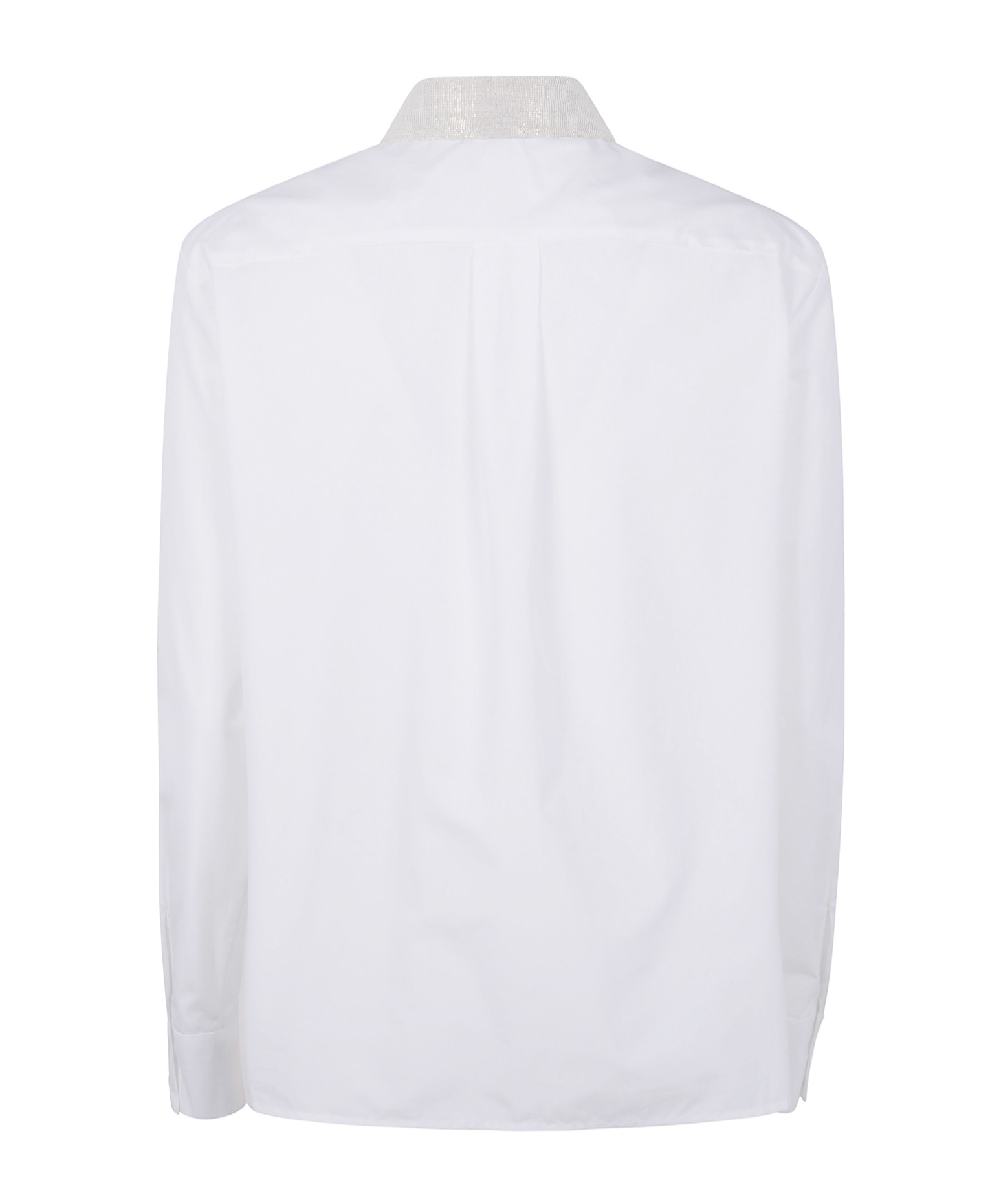 Fabiana Filippi Shirt With Filo Diamante Collar In White