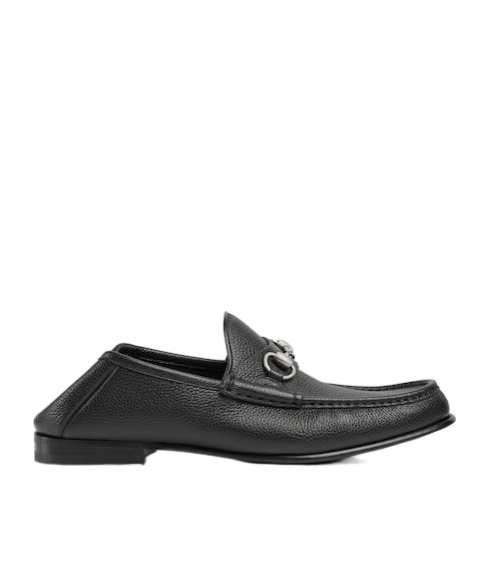 Gucci Men's Horsebit 1953 Grained Leather Bit Loafers In Black