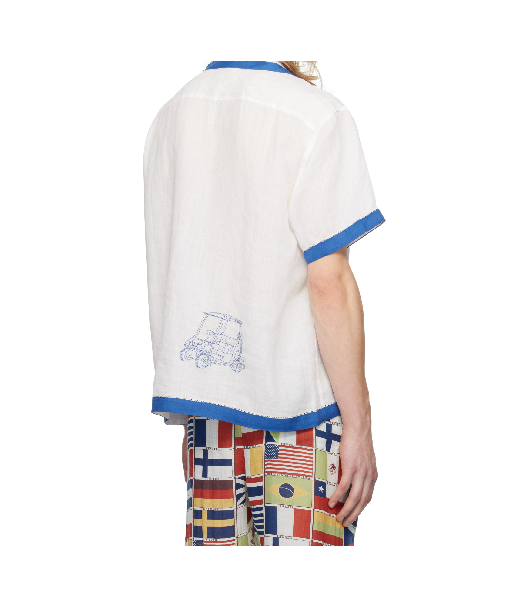 Bode Club Champion Shirt In White/blue