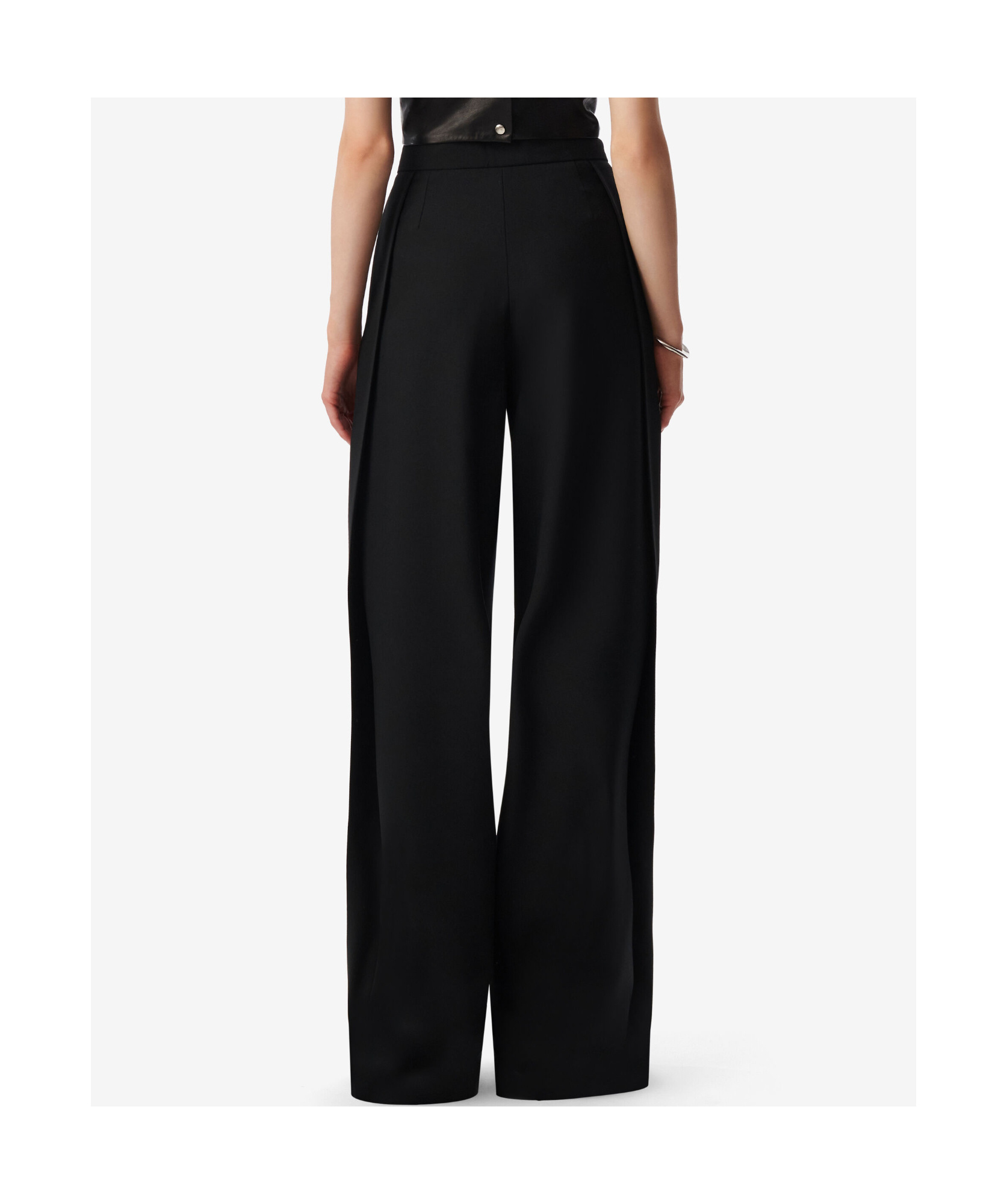 Iro Womens Bla01 Jeon Pleated Wide-leg Mid-rise Wool-blend Trousers In Black