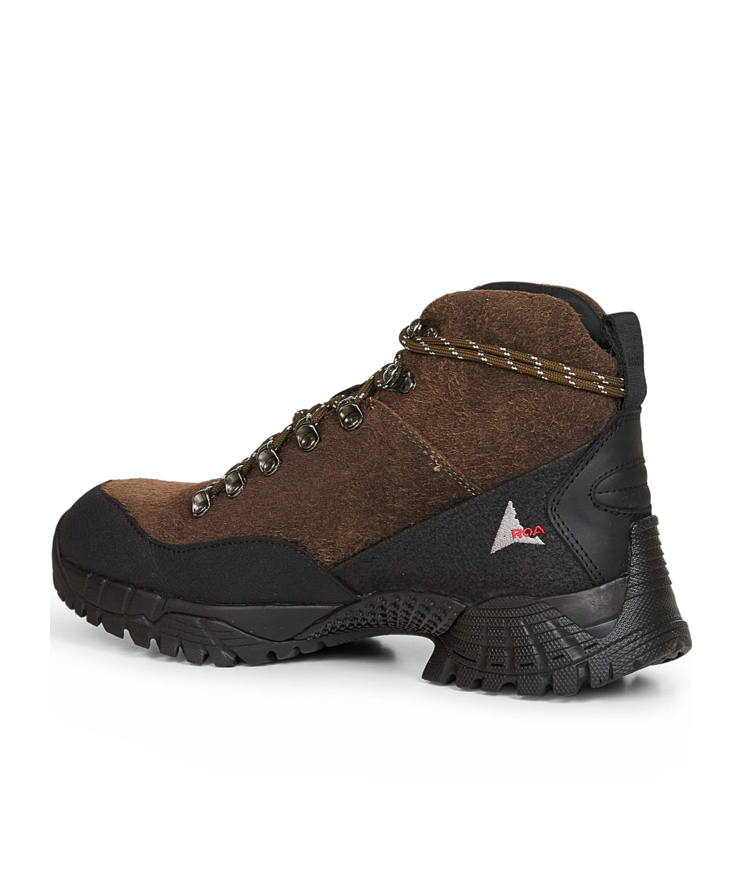 Roa Andreas Lace-up Suede-blend Boots In Brown