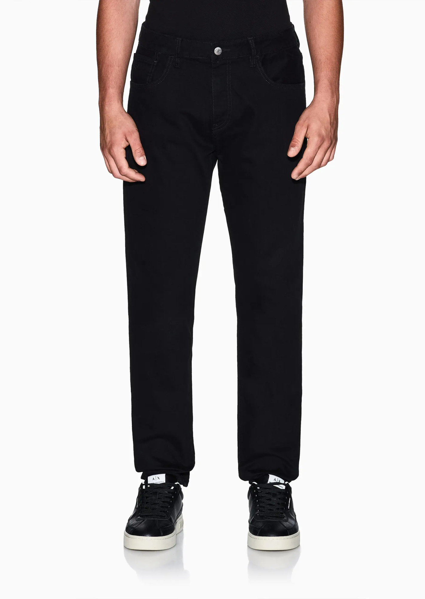 Armani Exchange Belt Loop Jeans In Black