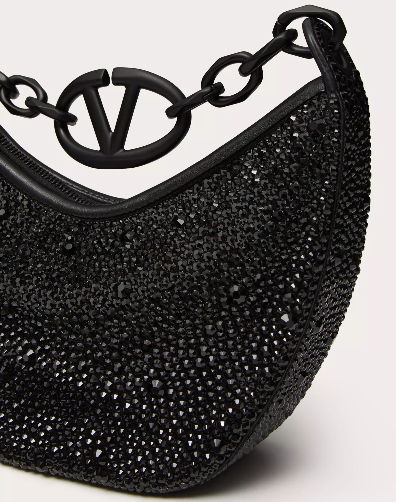 Valentino Vlogo Moon Mini Shoulder Bag In Black
