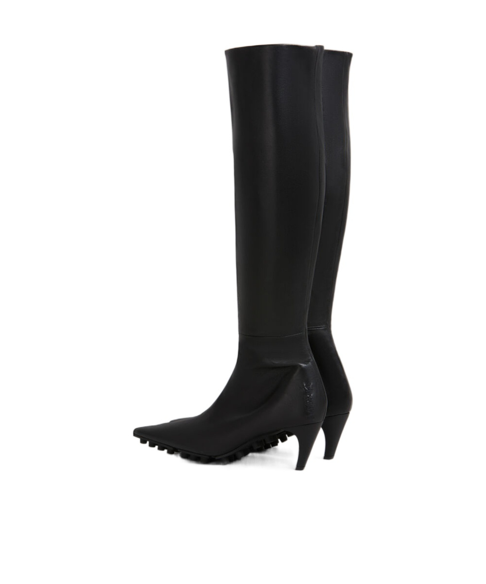 Marni Spike Leather Knee-high Boots In Black