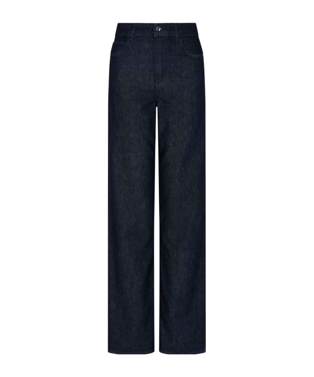 Emporio Armani Logo-embroidered Jeans In Blue