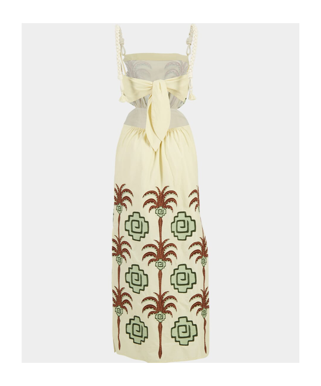 Johanna Ortiz Tributaries Palm-tree Embroidered Cut-out Maxi Dress In Multi